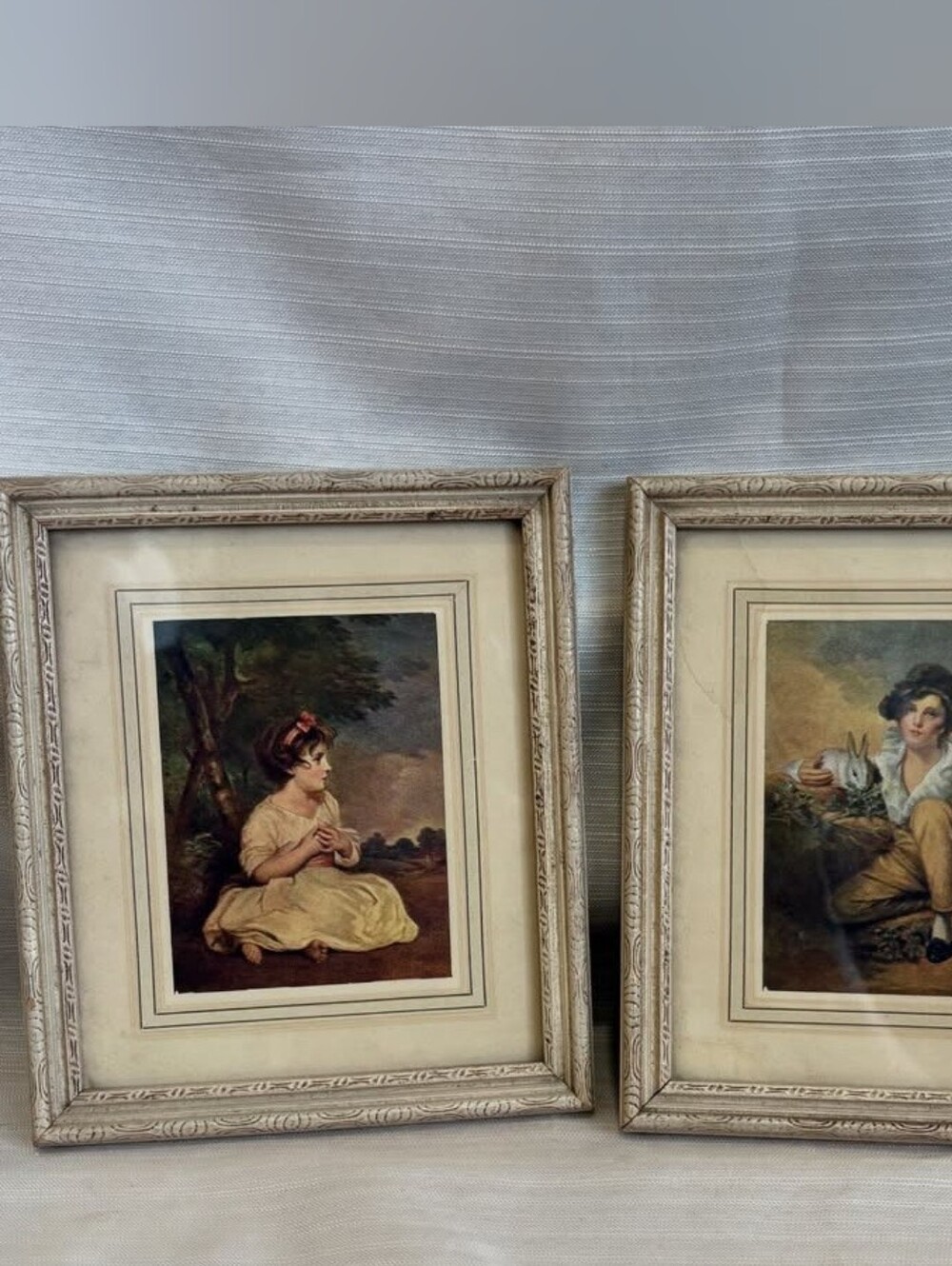 Gorgeous Vintage Pair Of Miniature Framed Art Prints